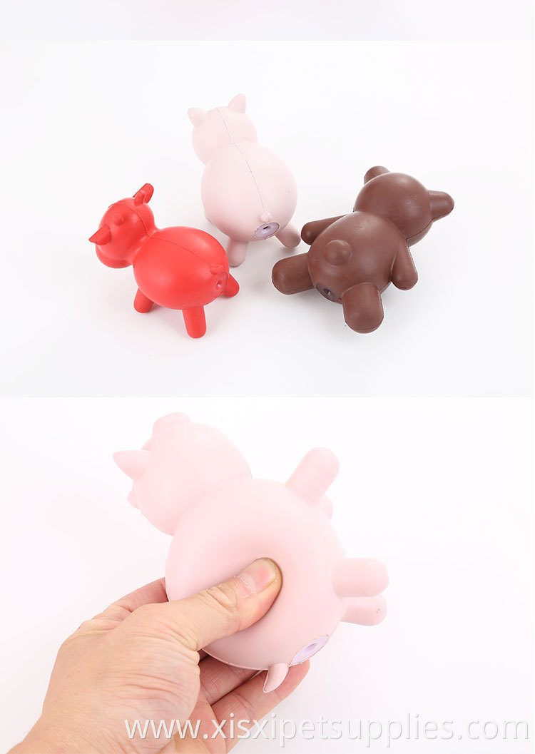 animal shape Dog Chew Toys Interactive Dog Rubber Dental Treat for pet Chewing with squeaker